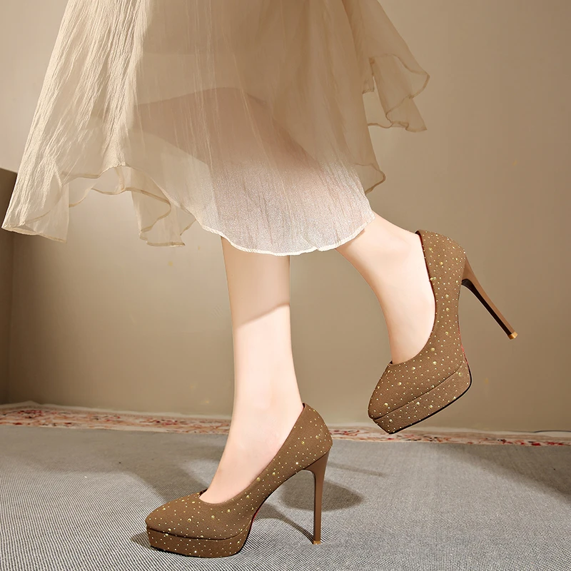 

Женские классические туфли на низком каблуке с открытым носком, однотонные, весна-осень, большие размеры, элегантные, 2026 год