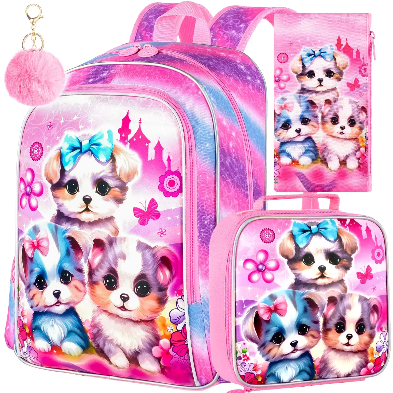 AGSDON 3PCS Backpacks for Girls, 16\