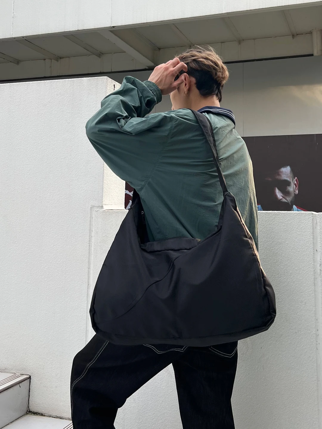 

Большая нейлоновая сумка через плечо в стиле Харадзюку, повседневная спортивная сумка для молодежи, сумка на одно плечо