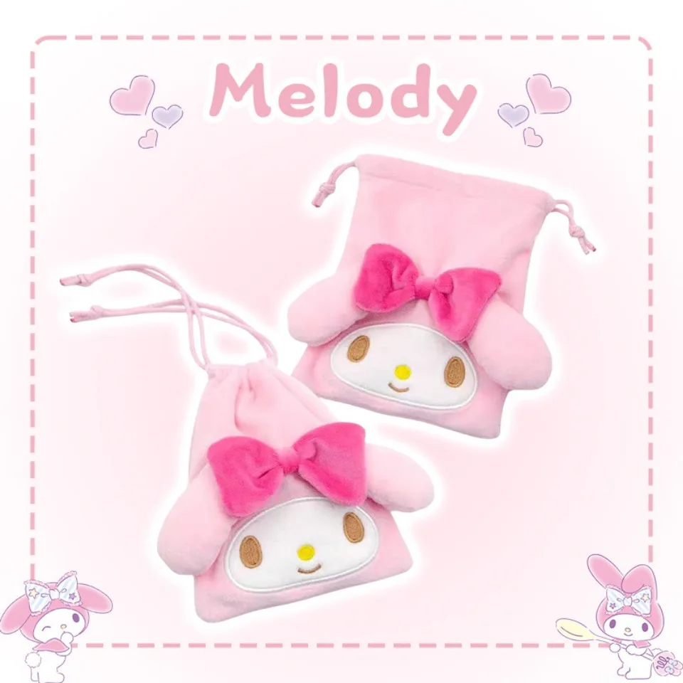 Sanrio hello kitty Kuromi peluche per bambini ciondolo borsa per carte con coulisse portamonete giocattolo regalo per bambini soldi tascabili