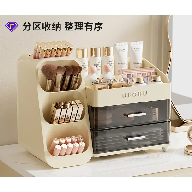 

Cosmetics Storage Box Household Dressing Table High-Grade Large Capacity Lipstick Skin Care Products Multi-Functional Grid