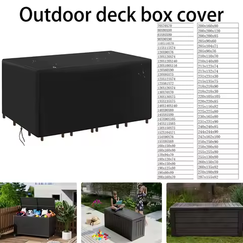 Outdoor Deck Box Cover, Furniture Storage Cover, Furniture Dust Cover, Courtyard Garden Sunshade Protection Cover