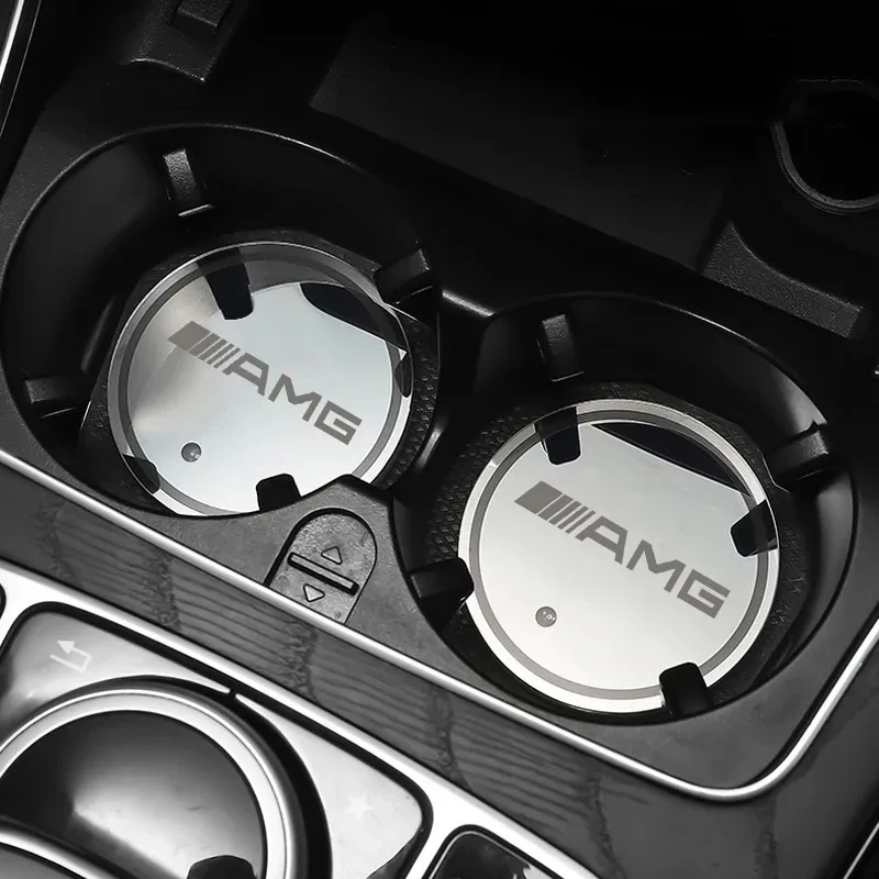 7 اللون LED حامل الكأس سيارة ضوء مضيئة كوستر كوب ماء الوسادة لمرسيدس بنز AMG W206 W204 W205 W212 W213 W221 W222 W223