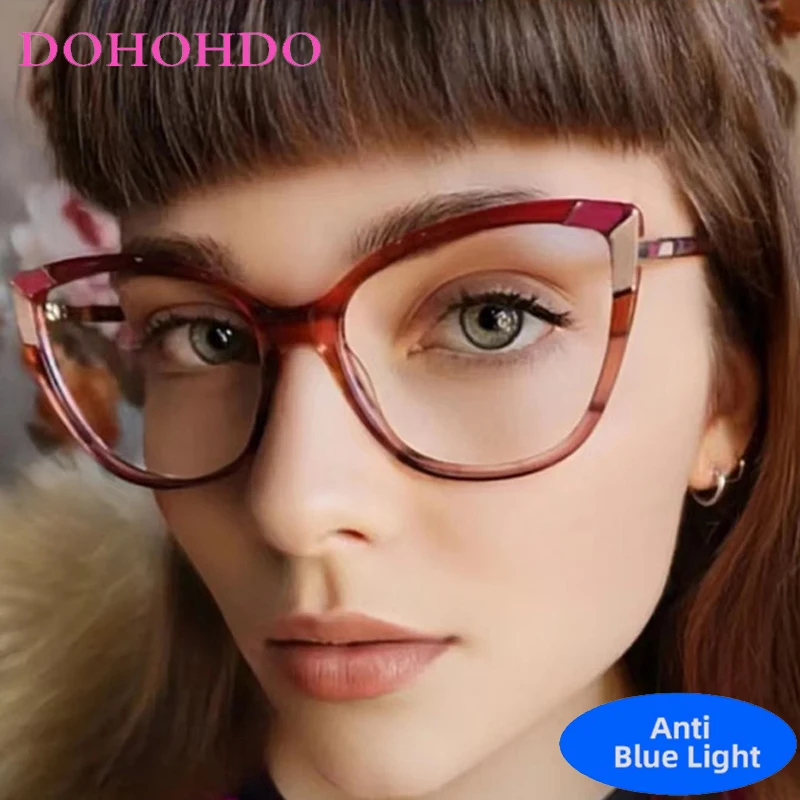 

Trendy Retro Brand Designer Metal Cat Eye Blue Light Blocking Glasses Optical Glasses Men Women Computer Glasses For Gaming Очки