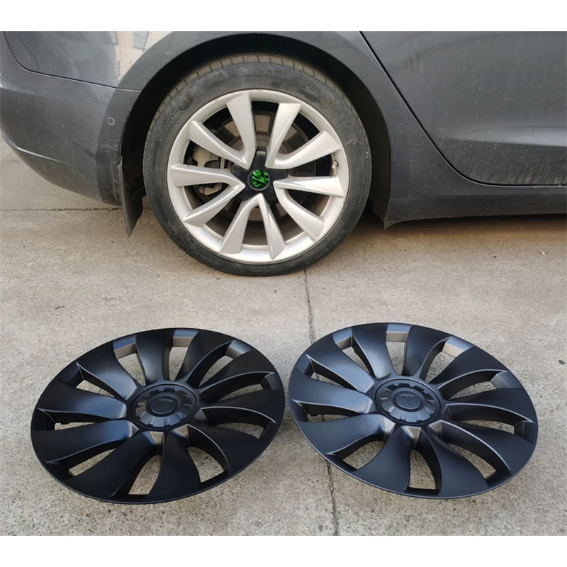 For 4PCS Tesla Model 3 Hub Caps Performance Replacement Automobile Wheel Cover Full Refit Accessories 19 Inch 2018-2023 Year