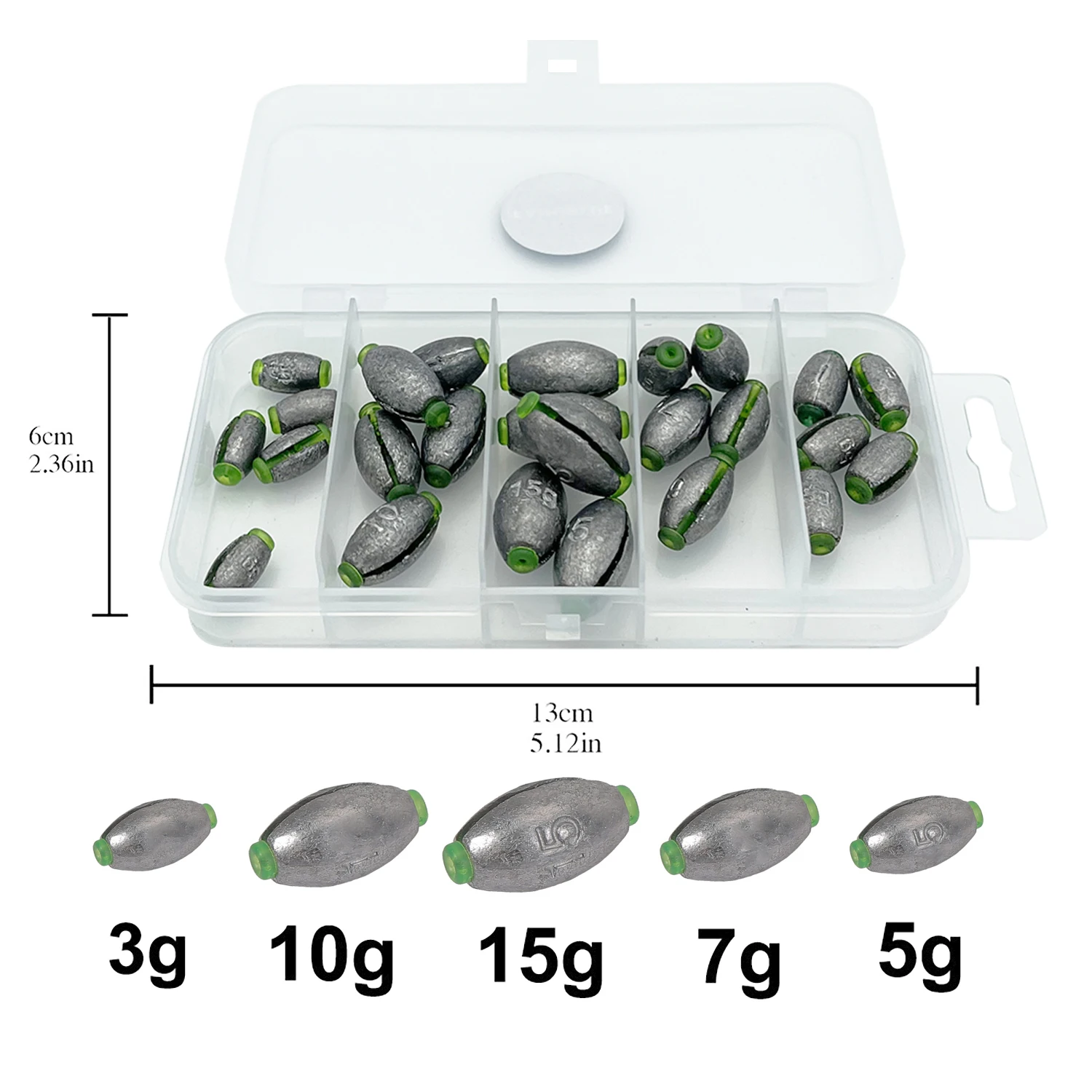 Olive Fishing Sinkers Set 4