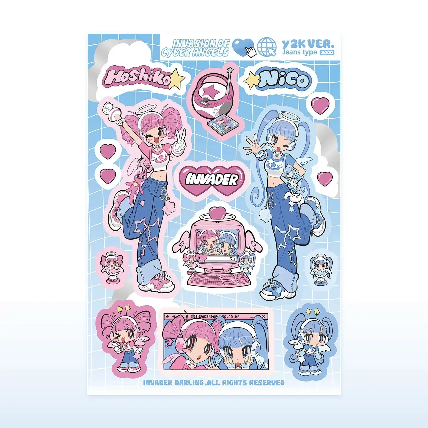 Y2K Handbook Stickers Korean Alternative Character Stickers Ins Girl Outfit Hot Girl Mobile Stickers