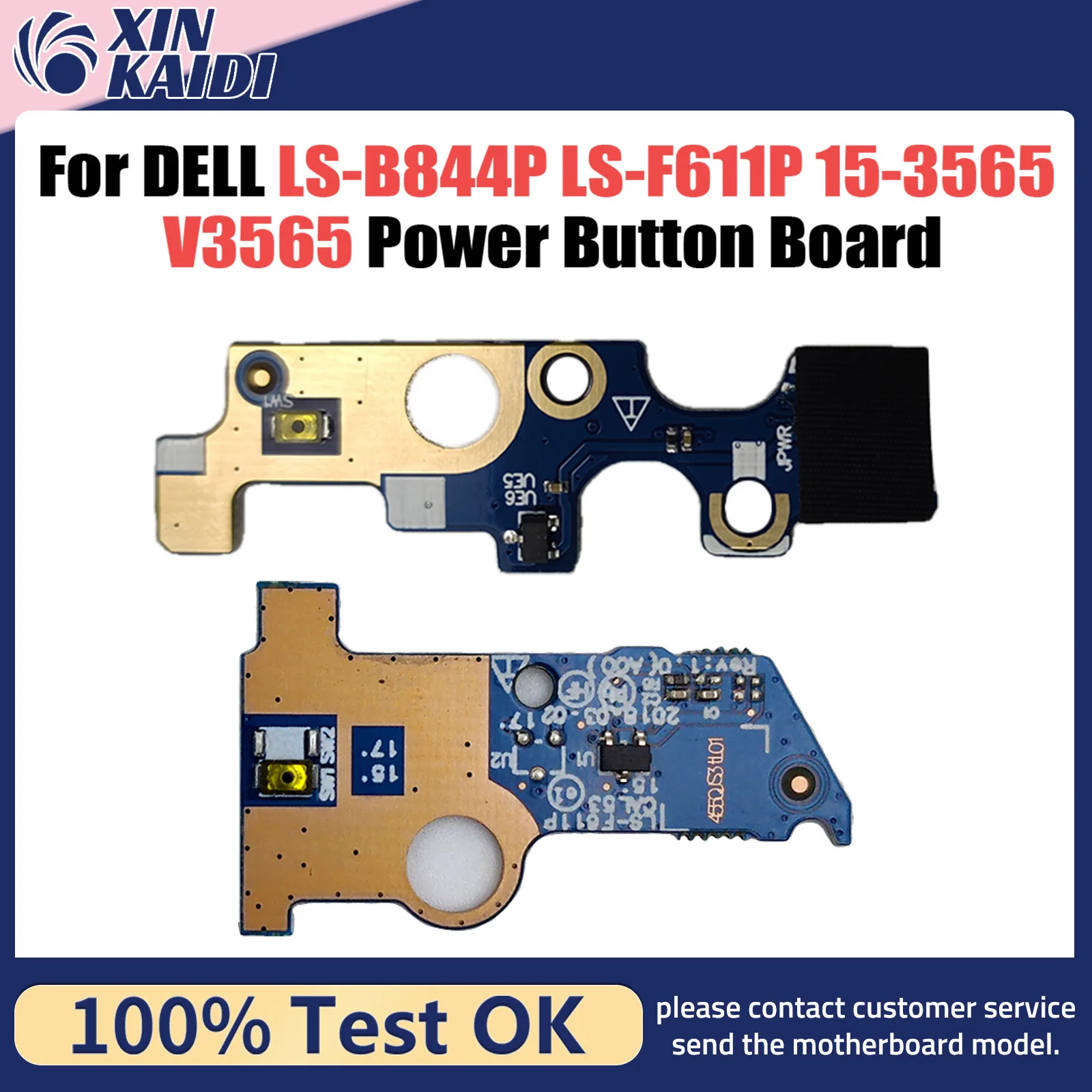 

LS-B844P For Dell Inspiron 5558 5455 5458 5559 5555 15-3565 V3565 G3 3579 3779 Power Button Board LS-F611P Fast Ship