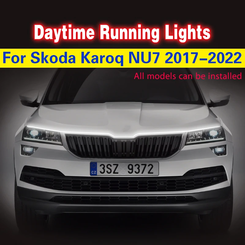 1 sztuk samochodów 12V led LED dla Skoda Karoq NU7 2017-2022 światła dzienne DRL uniwersalne elastyczne lampy dekoracyjne
