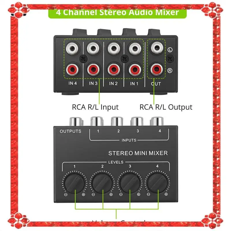 24-Hour Delivery Mini 4 Channel Passive Mixer Compact Musical Instrument CD Player Computer Stereo Hub Mixer