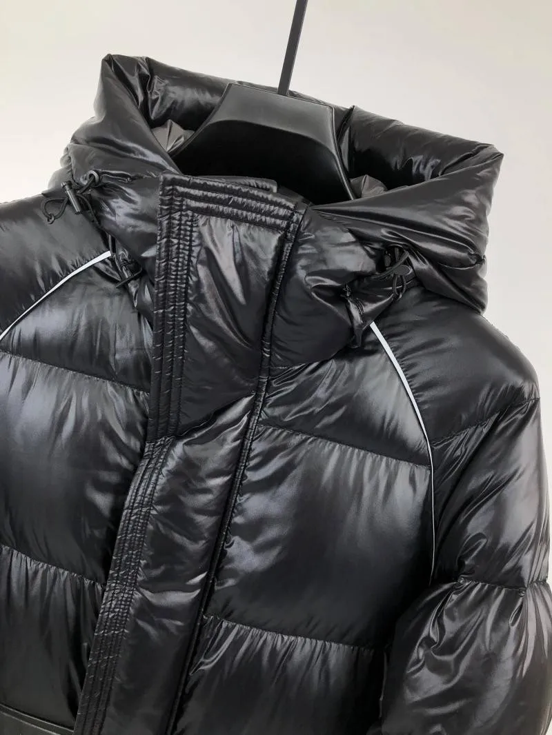New Winter Mens Thicken Warm Medium Long Hooded Down Coat Stand Collar Zipper Fashion Casual Jacket Male High Street Overcoat