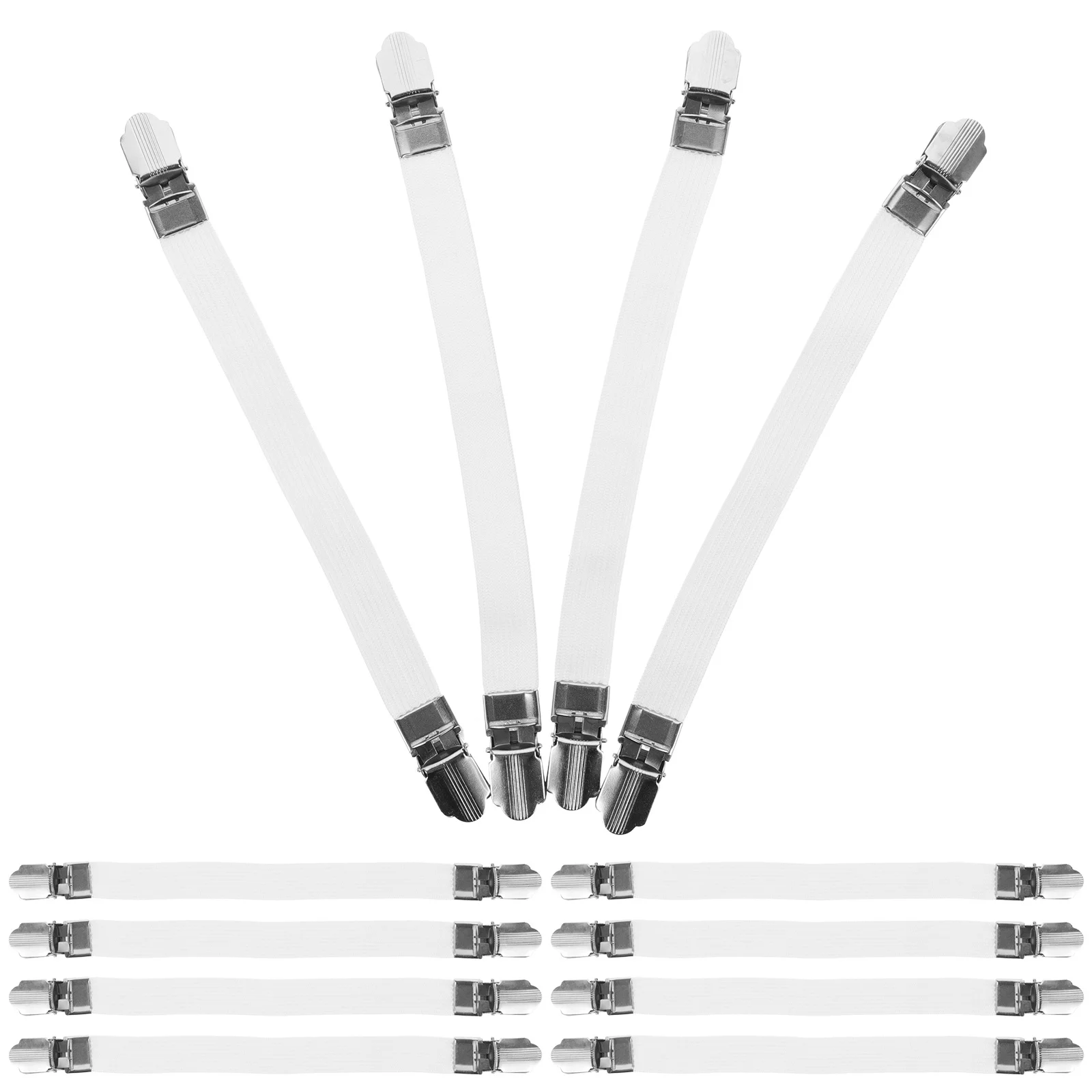 

16 шт., зажимы для гладильной доски, регулируемые эластичные застежки для крышки, безопасная плоская крышка, предотвращающая скольжение, незаменимые для прачечной