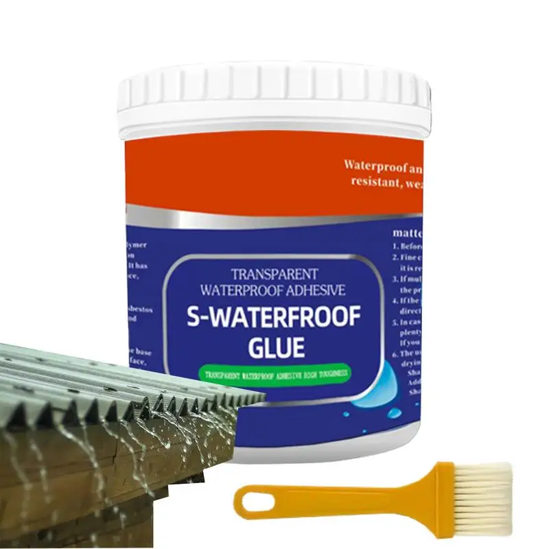 Waterproof Sealant 300g Toilet Waterproof Paint Invisible Adhesive Glue For Strong Leakage Prevention Brush Included For Floors