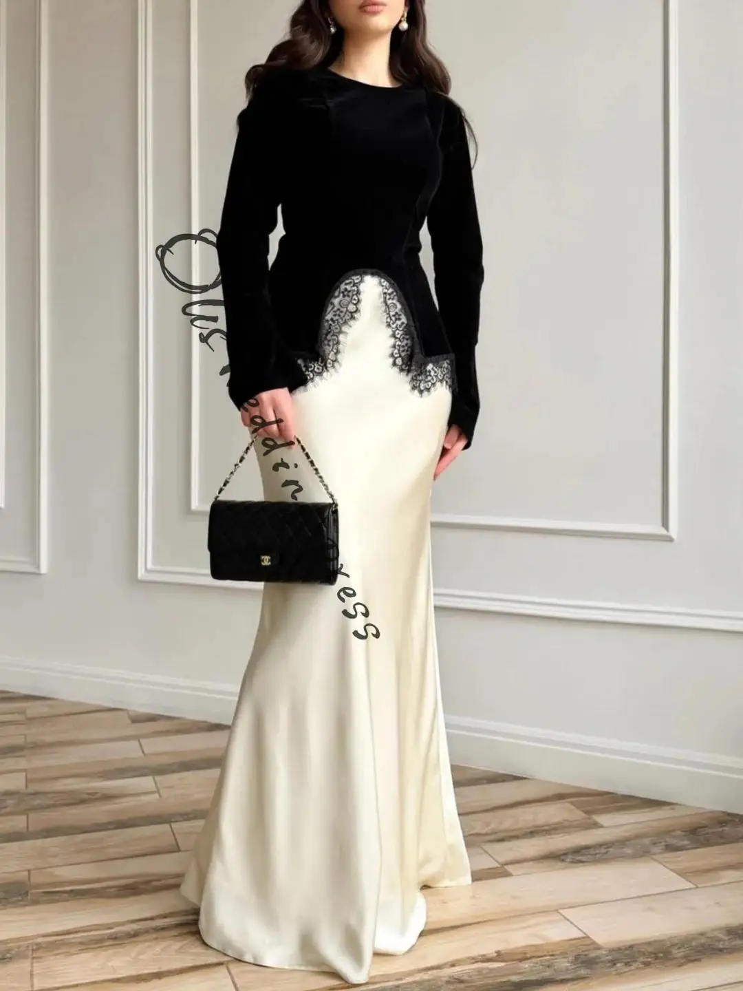 

платья русалки для выпускного вечера по индивидуальному заказу с длинными рукавами и круглым вырезом длиной до пола, плиссированные кружевные вечерние платья для женщин, вечерние платья