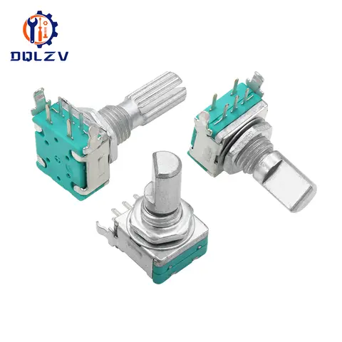 Rätvinklig EC11 360 graders roterande pulsgivare med omkopplare Ljud Digital potentiometer 15MM 20MM 5PIN Tryckknapp Kodningsvred 8 best sales kodarens vred - №5