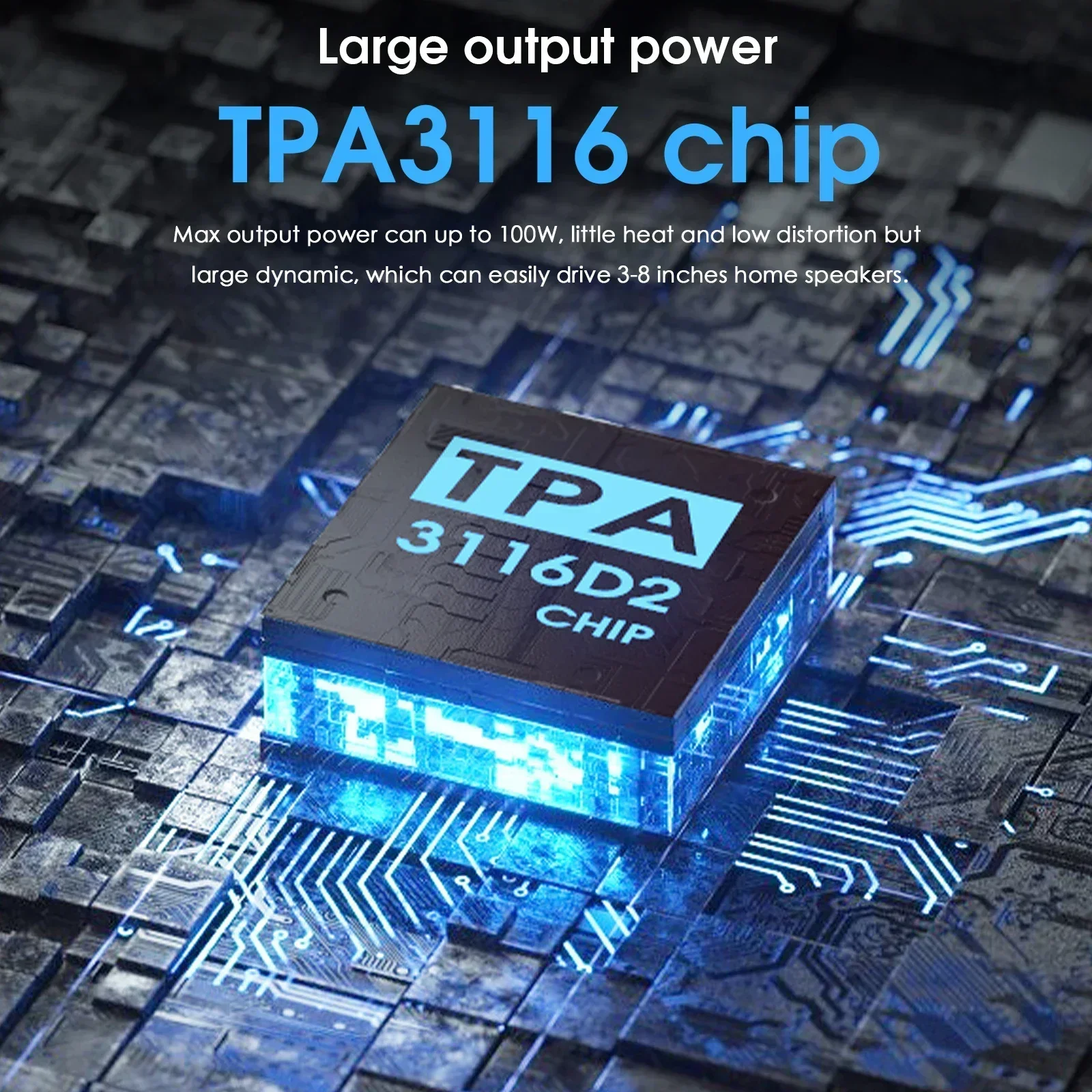 Douk Audio G3 Mini Bluetooth 5.0 TPA3116 Digital Amplifier HiFi 2.0 Channel Stereo Audio Amp With Treble Bass Tone Control