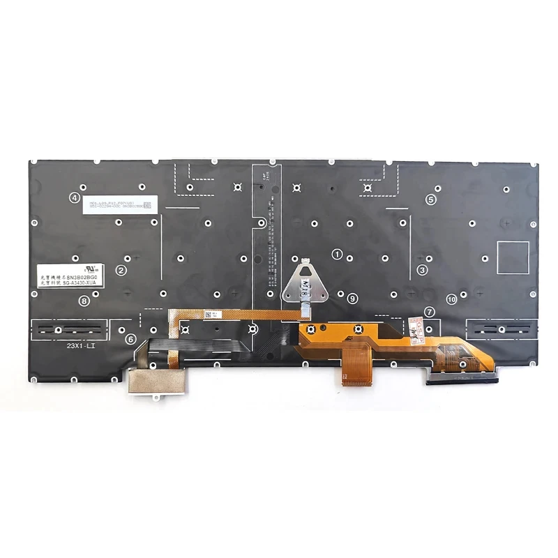 pp New For Lenovo ThinkPad X1 2-in-1 Gen 9 Type 21KE 21KF Laptop Keyboard US Gray With Backlit