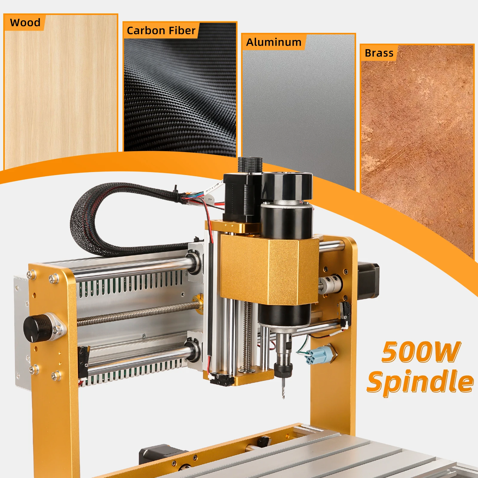 CNC 3018 PRO 500W Router Milling Machine with Laser Engraver Module,Limit Switches & Emergency-Stop,Machine for Wood Carving