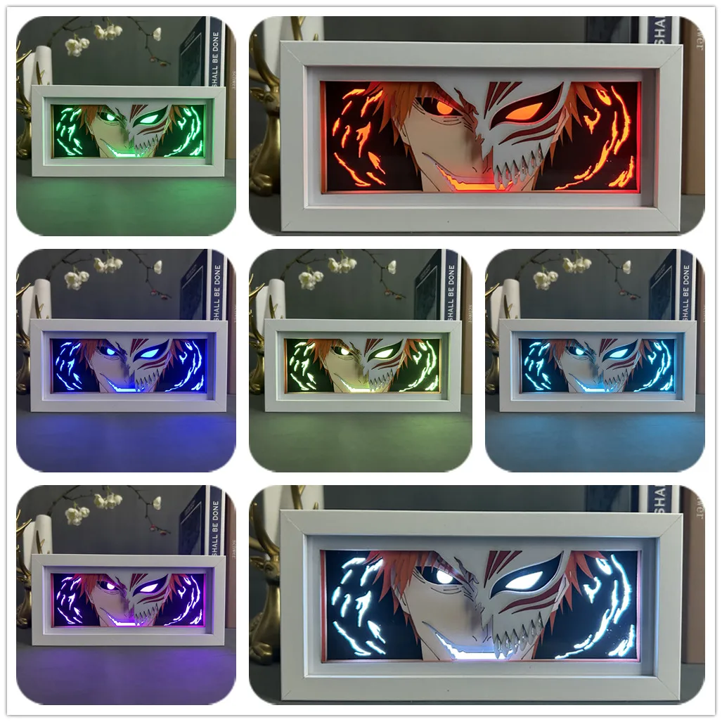 Anime Led Lightbox Bleach for Room Decor Paper Cut Shadow Box Birthday Gift Bedside Nightlight  Manga Light Box Ichigo Kurosaki