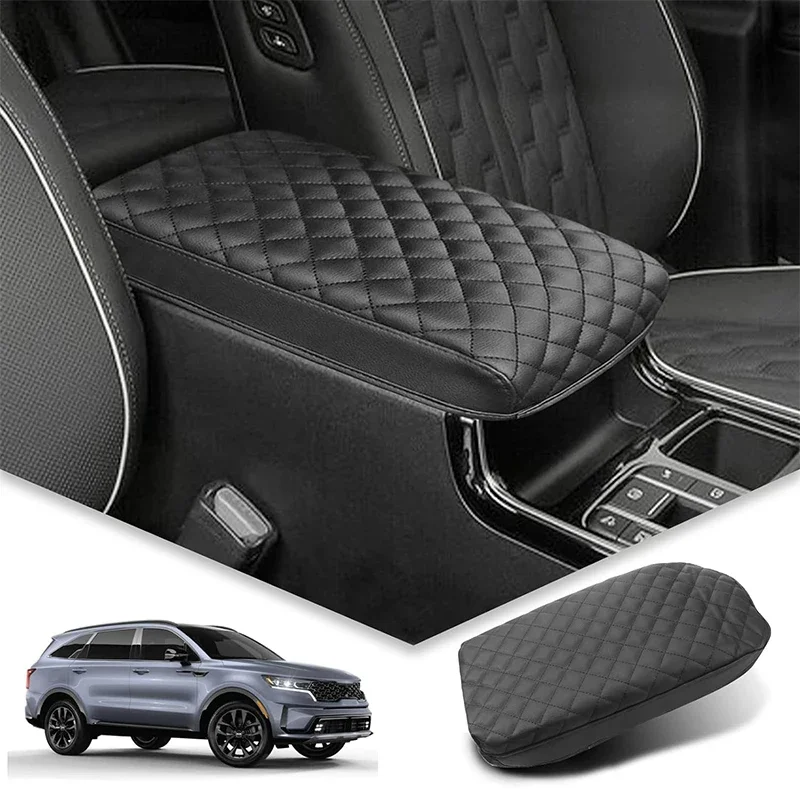 

Car Leather Center Console Armrest Box Cover Protector Cushion Lid Waterproof For Kia Sorento MQ4 2021-2023 Interior Accessories