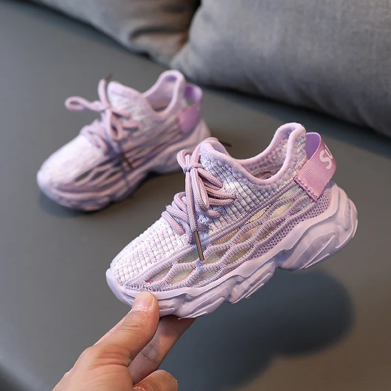 

Кроссовки Детские легкие дышащие, модная Повседневная Удобная Обувь для мальчиков и девочек, на мягкой подошве, весна-осень