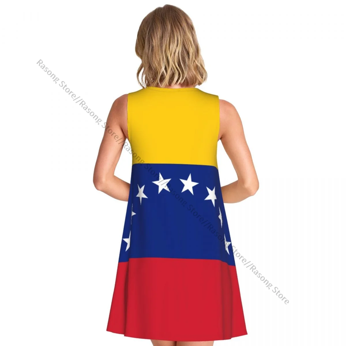 女性のドレスベネズエラの国旗夏カジュアル T シャツビーチカバーアップタンクドレス