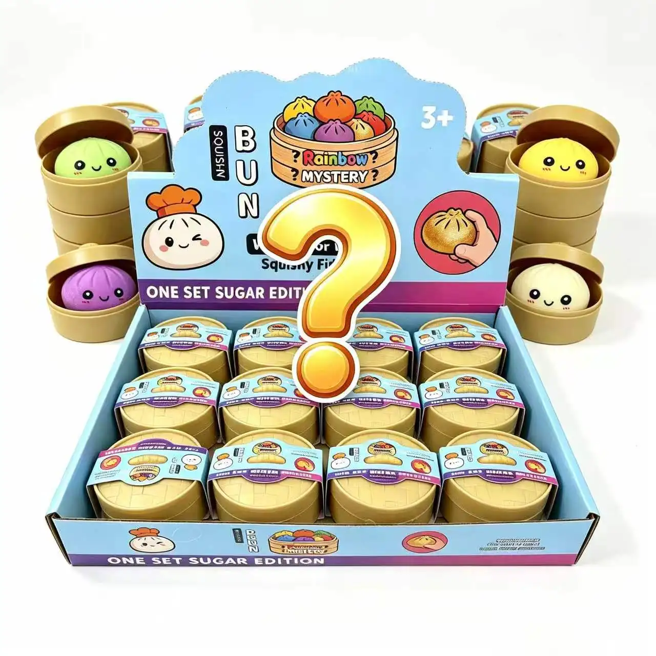 Squishy Simulated Dumpling Steamed Bun Blind Box Series Decompression Toys Relaxing Relieve Anxiety Antistress Reliever Toy
