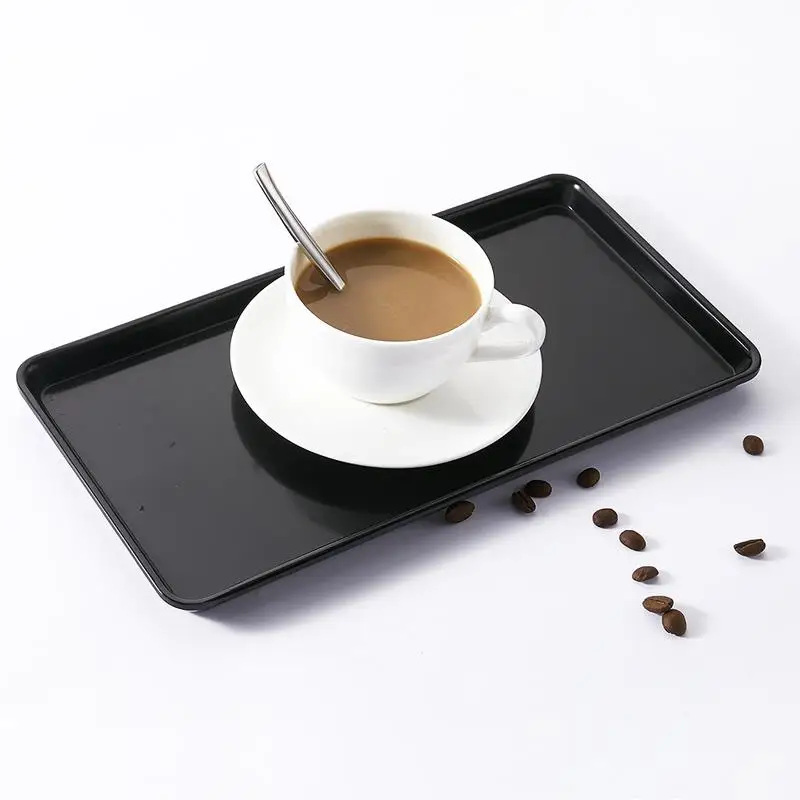 

Роскошный прямоугольный пластиковый поднос для хранения, белая тарелка для муссовых тортов в скандинавском стиле, однотонная плоская тарелка для взрослых