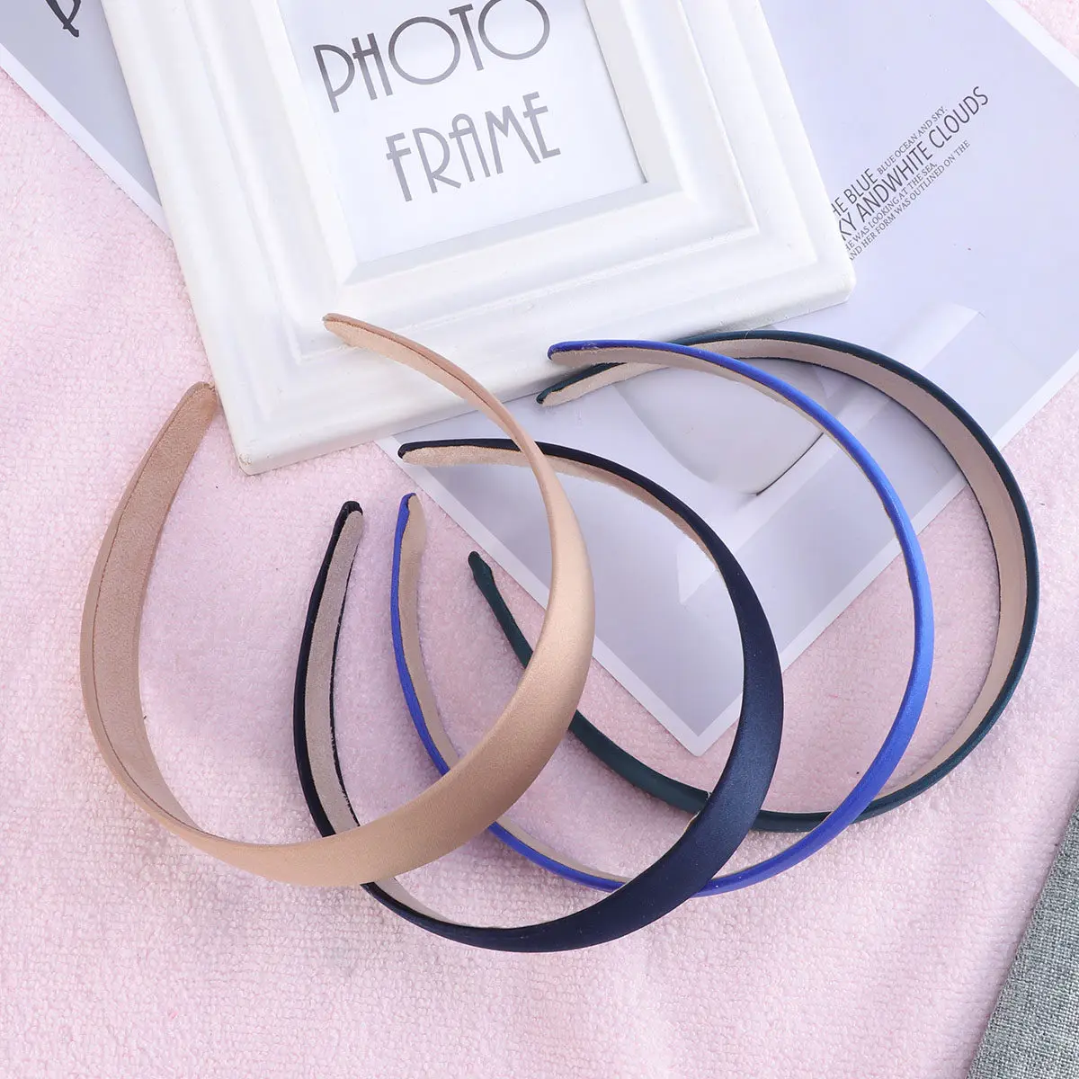

8Pcs Wide Cloth Hairbands for Women Stretchable Comfortable Headwear Fashion Hair Accessory in Royal Blue Khaki Pink Wine