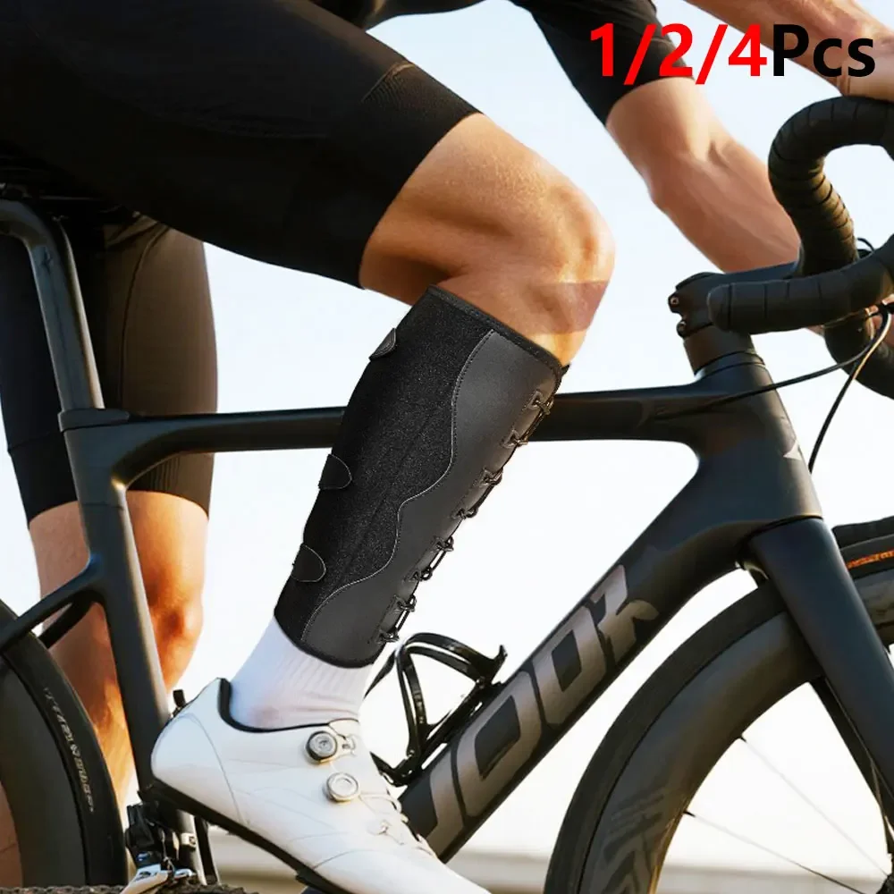 1/2/4Pcs Adjustable Bungee Rope Calf Stabilizer, Multi-Layer Compression Shin Splint Support Brace, Calf Wrap for Sports Injury