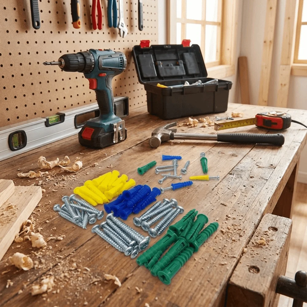 Plastic Material Wall Anchors Stable Hardness Strong Grip Force Expansion Plug Durable Construction Smooth Cutting