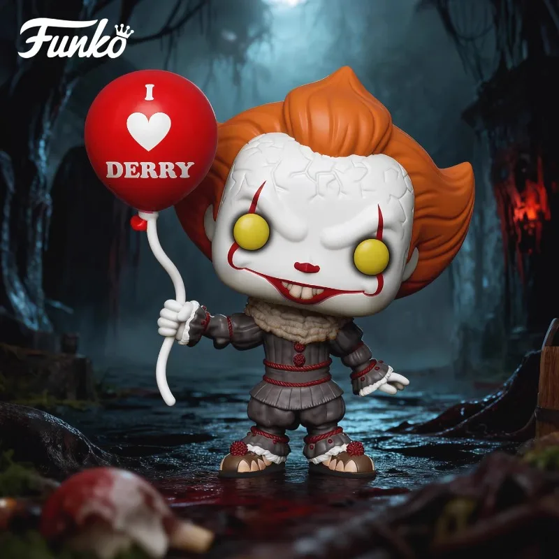 

Подлинное издание FUNKO POP 《Это глава: Pennywise с воздушными шарами》Action Desktop Decoration Ornament Model Toys Коллекционная модель