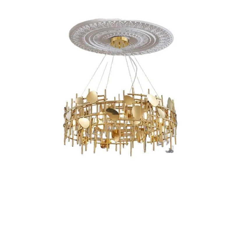 

Postmodern simple light luxury wrought iron chandelier living room dining room personality creative decoration bar lamps