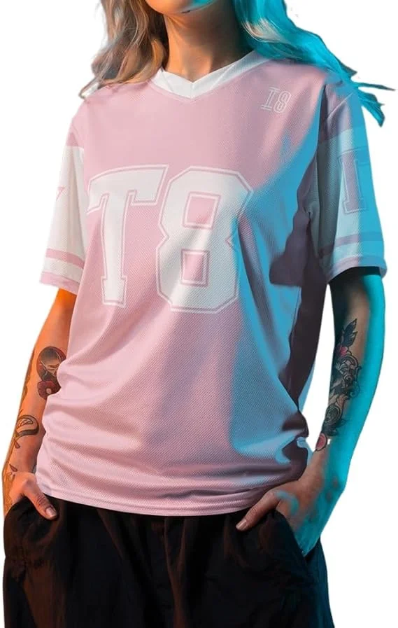Tate Mcrae Football Jersey 2025 Miss Possessive Tour  Tshirt  Short Sleeve Vneck  Tshirt Men/women Novelty Top image 3