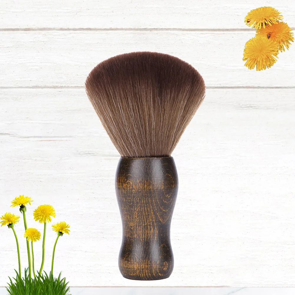 

1Pcs Hair Salon Brush Small Portable Wooden Handle Fiber Bristle Beard Cleaning Broken Hair Styling Professional Brush