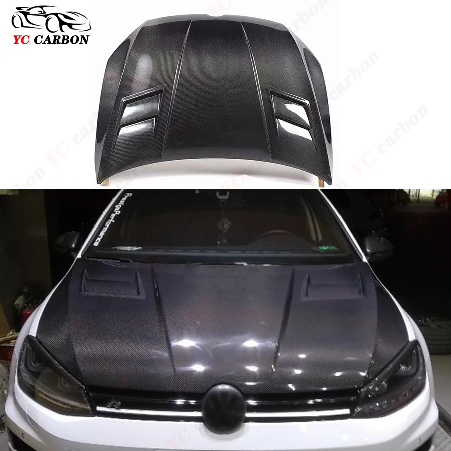 Carbon fiber hood engine cover For VW Golf 7(Seven) 7.5 engine cover Replace the installation The hood of an automobile