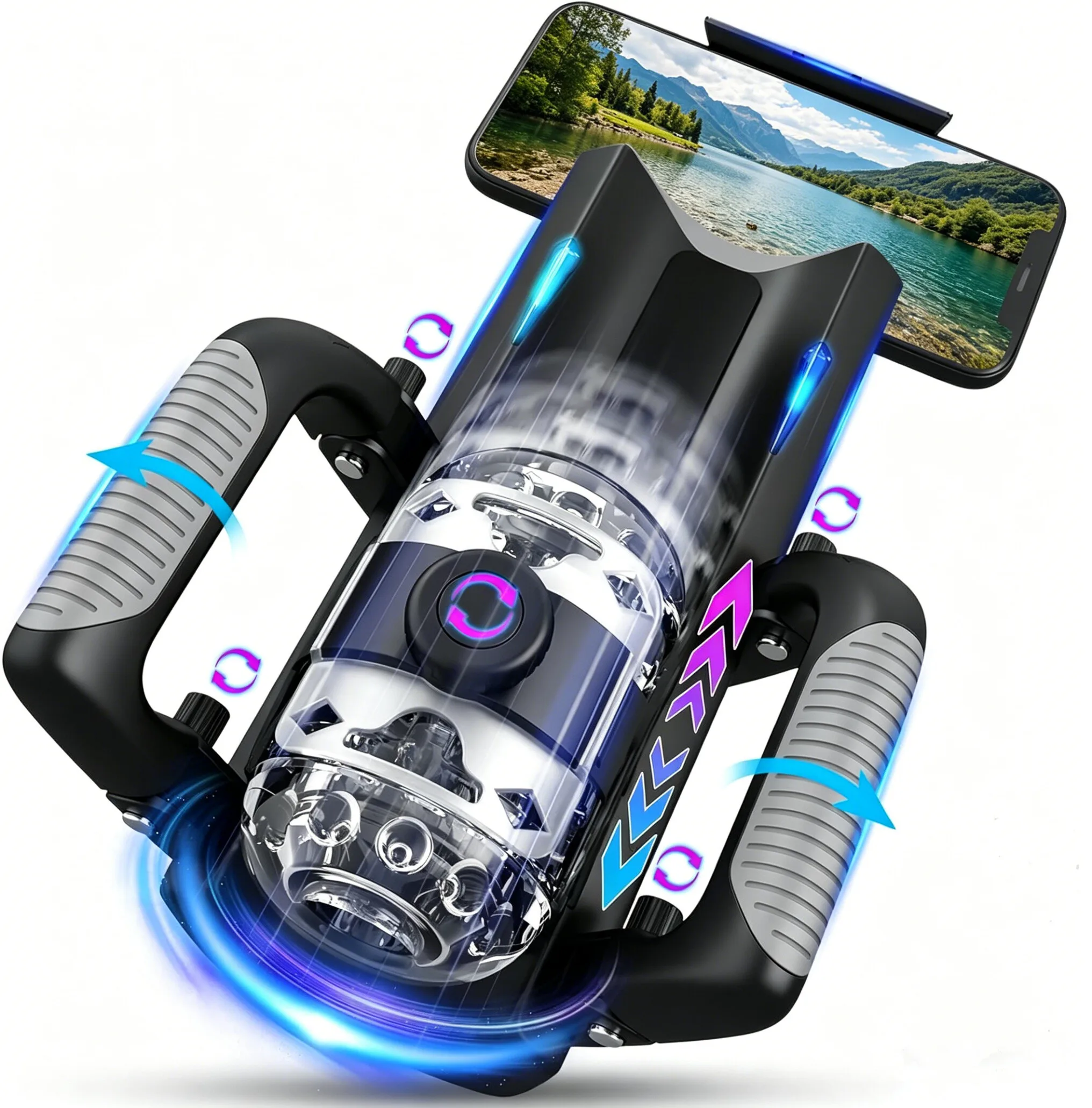 Sex Toy for Men Male Masturbators Hands Free Pocket Pussy with 12cm Thrusting Distance Automatic Masturbators with Phone Stand