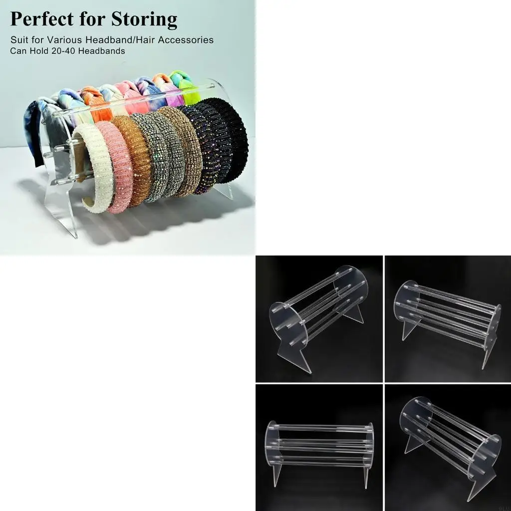 

91AF Acrylic Headband and Hair Accessories Jewelry Storage Bag Headband Storage Rack Bracelet Headband Display Storage Box