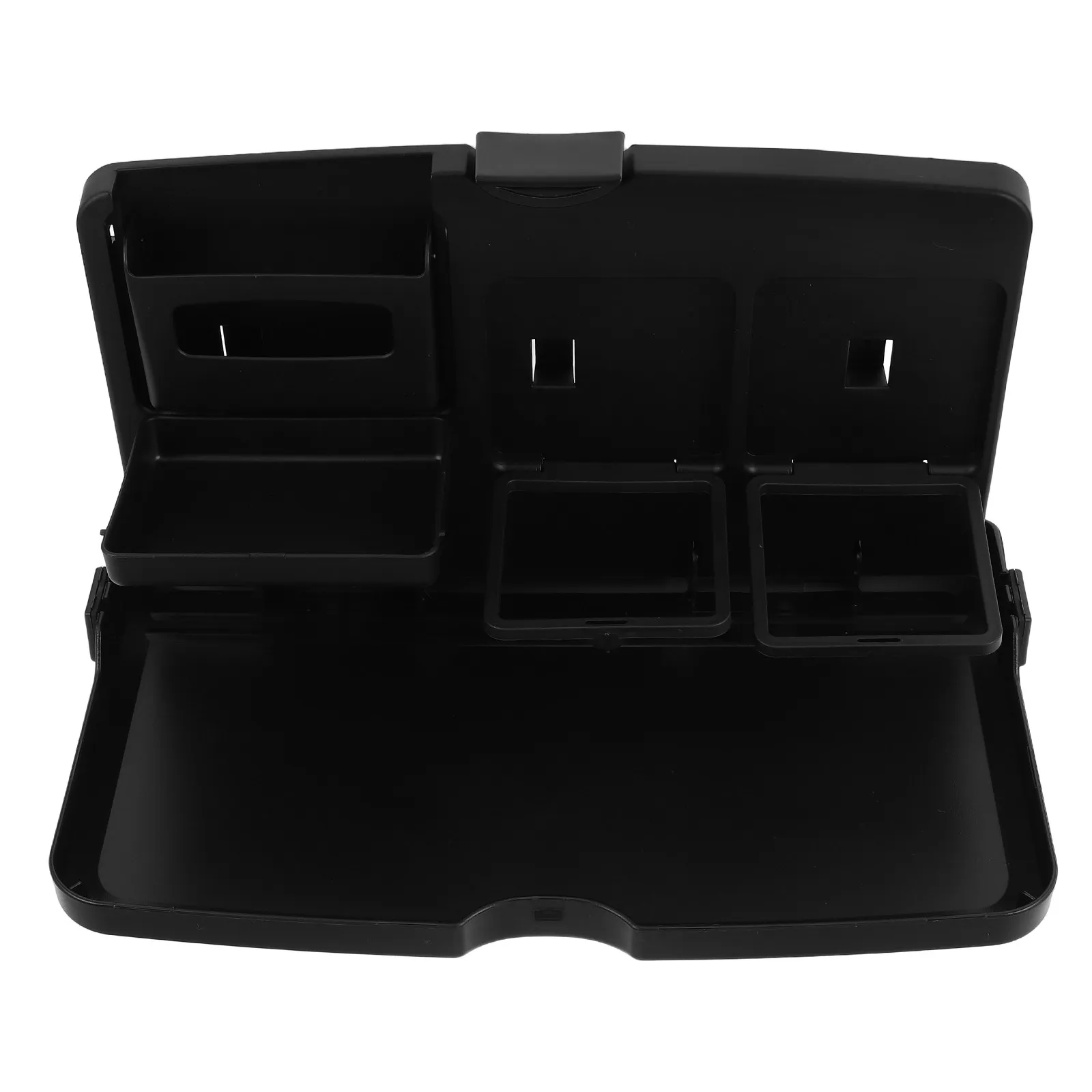 

Складной столик-поднос для заднего сиденья автомобиля: для еды, работы, ноутбука, с нескользящим держателем для телефона и напитков, портативный автомобильный органайзер для путешествий