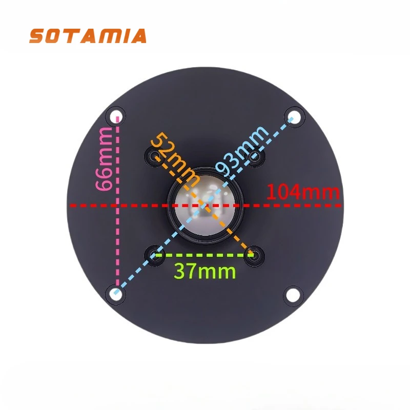 Sotamia 1 pçs 4 Polegada tweeter alto-falante de áudio 8 ohm 60w 25 núcleo filme titânio cúpula potência alto-falante diy estante chão alto-falante