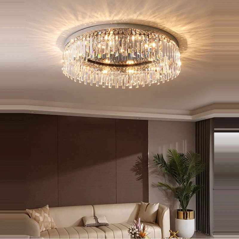 Imagem -04 - Led Crystal Chrome Gold Chandelier para Sala de Estar Decoração de Luxo Iluminação Nova Tendência Lustre para Venda Estar 2024