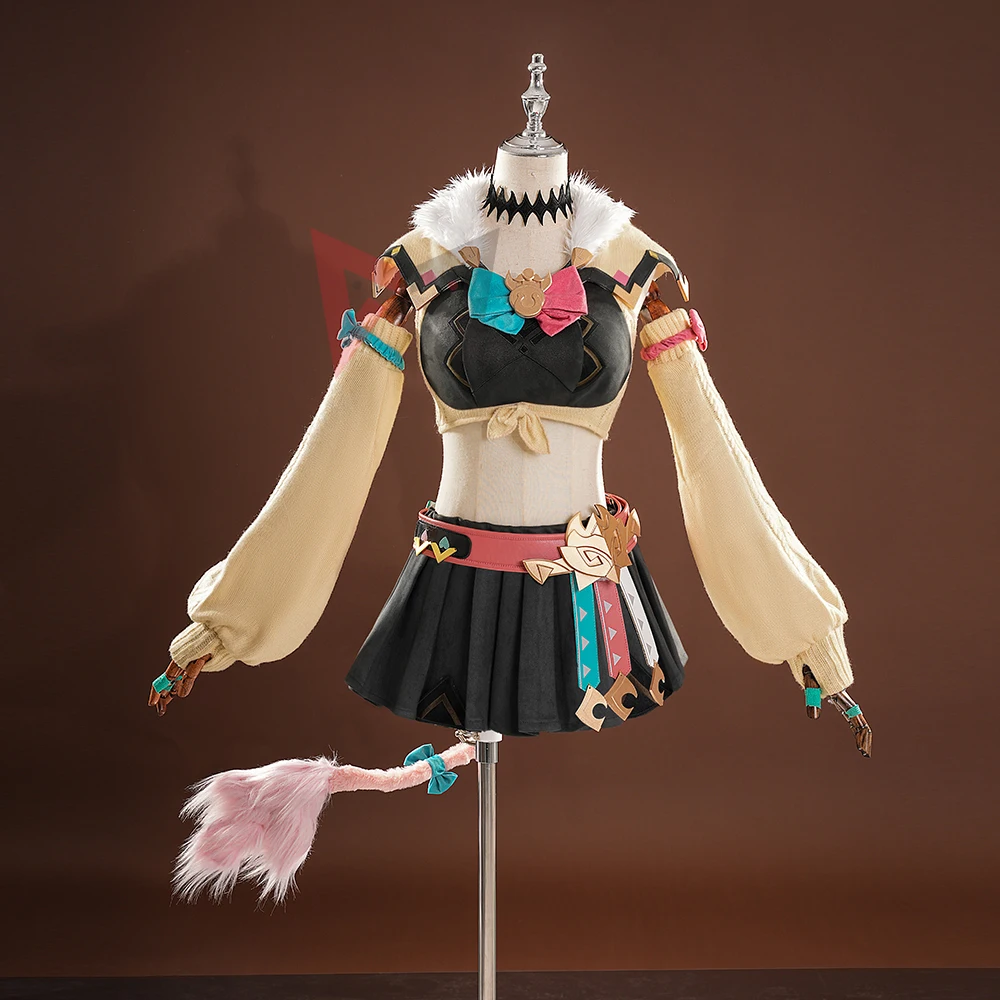 

New Genshin Impact Natlan Varesa Cosplay Costume Tops Skirt Belt Ears Tail Accessories· For Game Party Custom Made