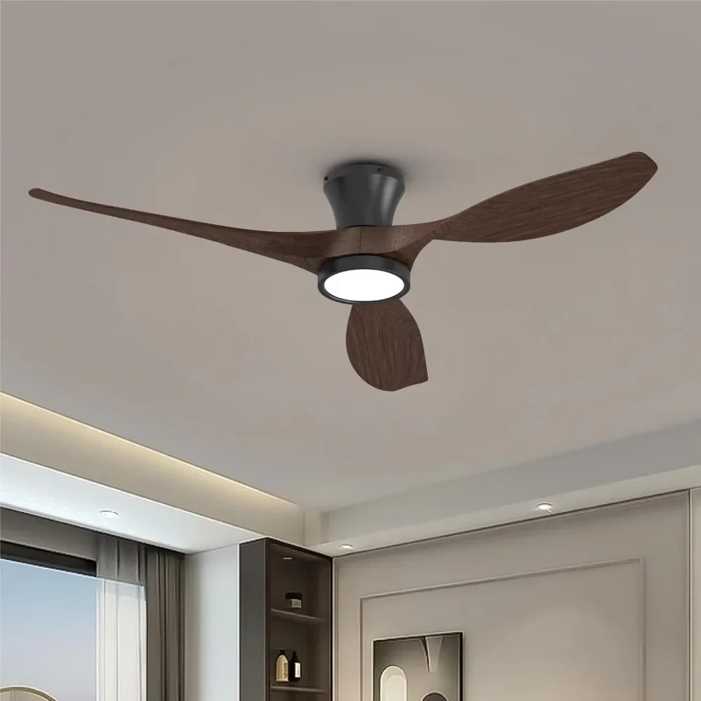 Ceiling Fan, 52 Inch Ceilings Fans with Led Lights Remote Control Flush Mount Low Profile, Ceiling Fan