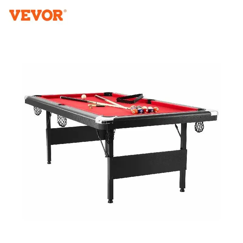 

VEVOR 6.3/7 ft Billiards Table Pool Table Portable Foldable Space-Saving Billiard Table Set Includes Balls Cues Chalks and Brush