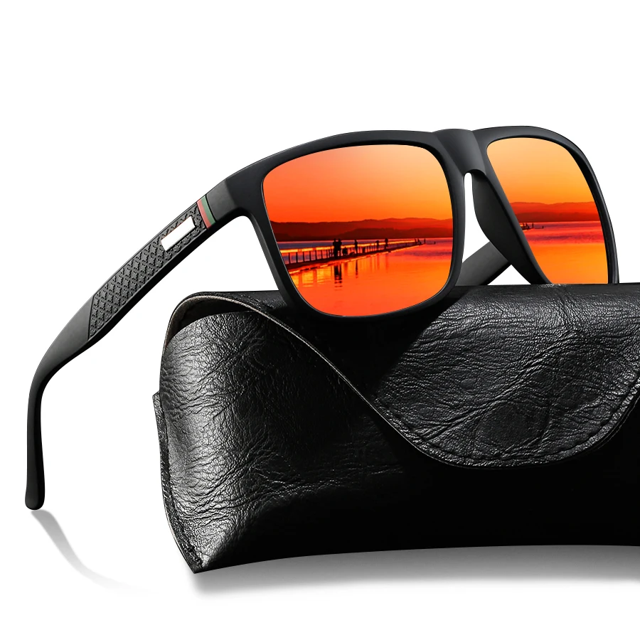 Vintage Square Check Grain Sunglasses Classic Fashion Unisex Fishing Driving Designer Brand Glasses for Men Women Vacation