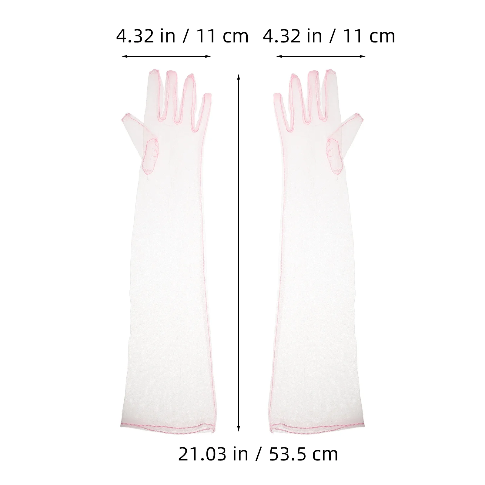 1 زوج المرأة شير تول قفازات طويلة شبه شفافة الزفاف الزفاف طول الكوع الوردي أنيقة قفازات شبكية للعرائس مساء #6