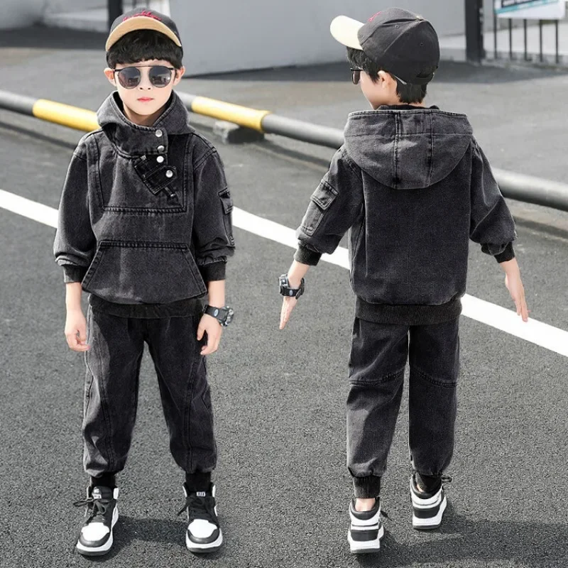 Children’s Clothing for Girls 2024 New Spring Boys Denim Set Long-sleeved Denim Jacket + Pant 2pcs Suit Baby Boy Clothes Set