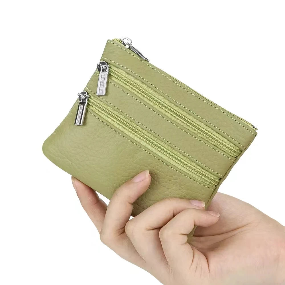 

High quality cowhide women's coin wallet new simple coin change key pocket women's genuine leather coin wallet