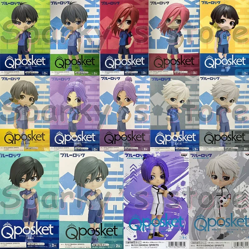 Bandai Original Q Posket BLUE LOCK Anime Figure RED MIKAGE Seishiro Nagi Action Figure Toys For Boys Girls Kids Birthday Gifts