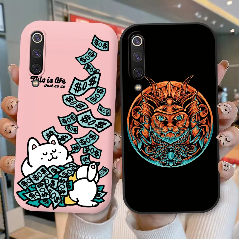 For Xiaomi A3 Mi A3 Lite Case Funny Cartoon Cat Shell Luxury Fashion Flower Pattern TPU Soft Cover For Xiaomi A3 A 3 Lite Fundas